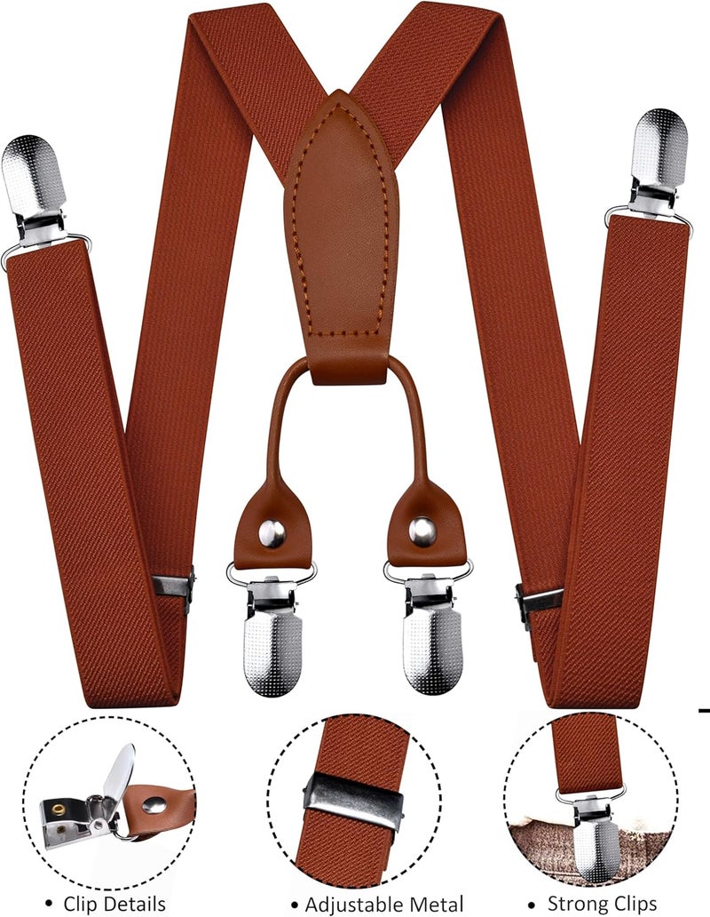 Branduce Adjustable Baby Boy Pre-tied Bow Tie and Suspenders Set Kids Y Back Suspenders with 4 Strong Clips - Image 2